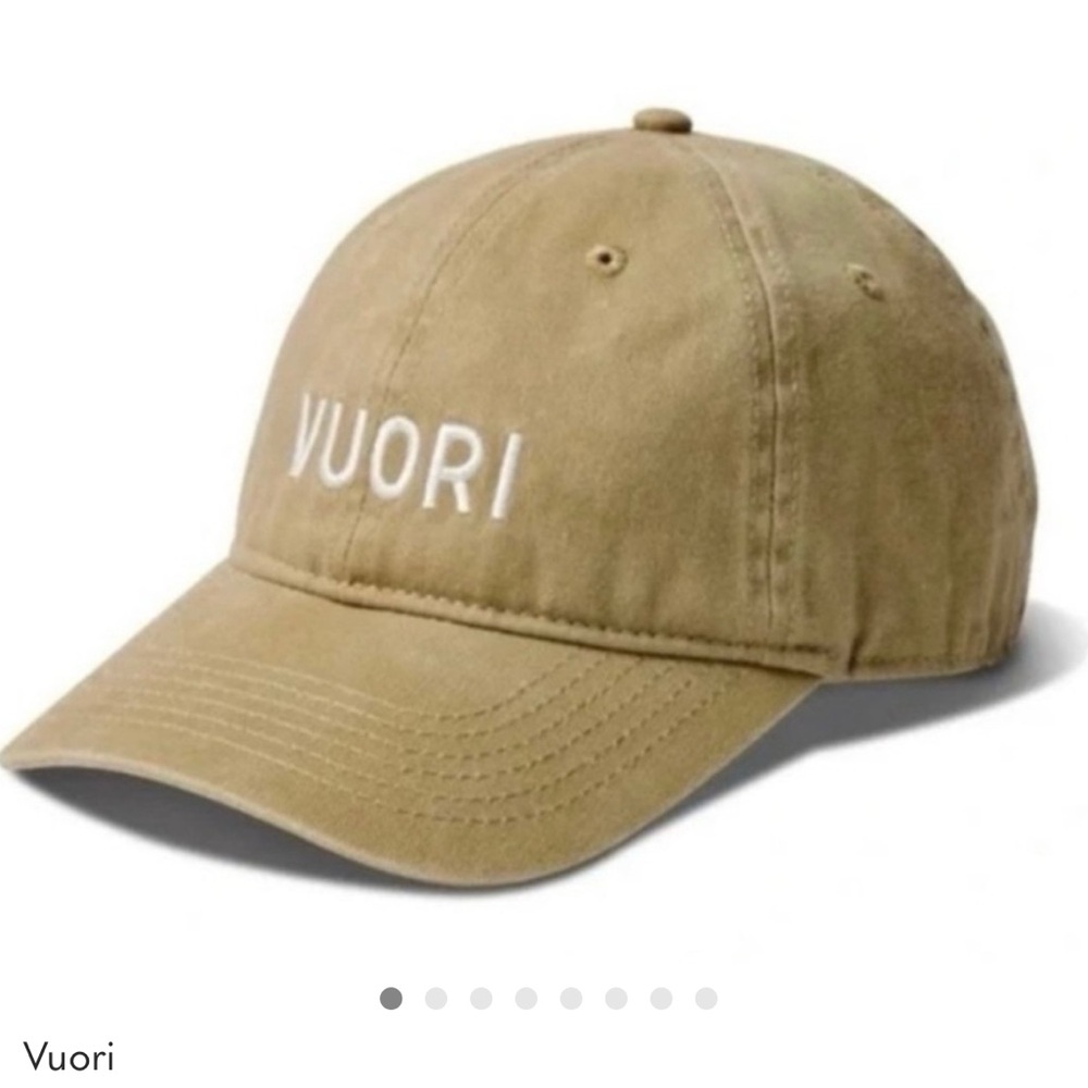 Vuori unisex Dad baseball Hat in a camel brown